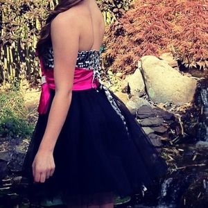 SHORT ANIMAL PRINT PROM DRESS